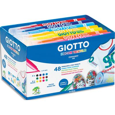 Boîte de 48 feutres Giotto pour tissu - coloris assortis