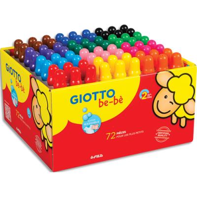 Schoolpack de 72 crayons de couleur GIOTTO BE-BE maxi bois - mine large 7 mm
