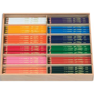 Schoolpack de 144 crayons de coloriage Lyra Super Ferby Corps triang - mine 6,50mm - Coloris métalli