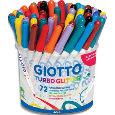 Boîte de 72 feutres de coloriage Giotto pailletés assortis - pointe moyenne
