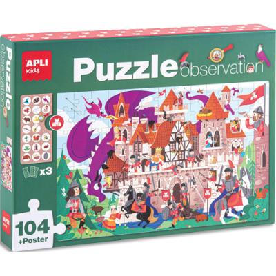 Puzzle d'observation Apli Kids sur le thème du château - 104 pièces - À partir de 5 ans