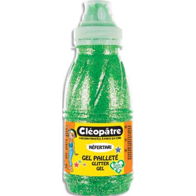 Flacon de gel pailleté Cleopatre couleur verte - 250 ml x 8