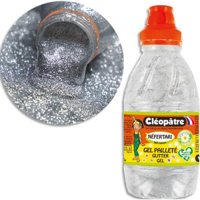 Flacon de gel pailleté Cleopatre couleur argent - 500 ml x 12