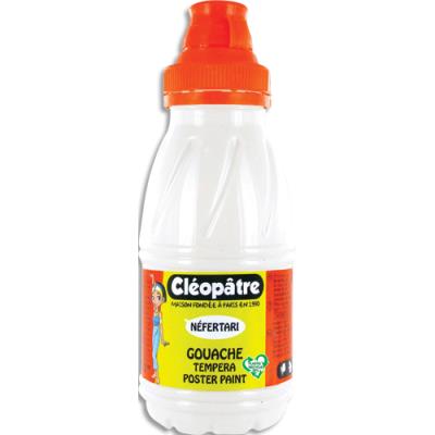 Pot de gouache Cleopatre Nefertari blanche - 250 ml x 8 - dès 3 ans - avec pinceau et entonnoir inté