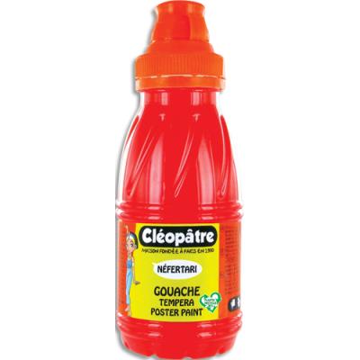 Pot de gouache Cleopatre Nefertari rouge vif - 250 ml x 8 - dès 3 ans - avec pinceau et entonnoir in