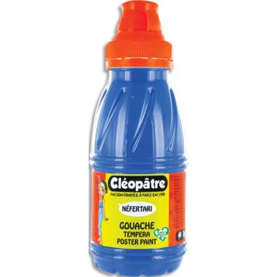 Pot de gouache Cleopatre Nefertari bleu primaire - 250 ml x 8 - dès 3 ans - avec pinceau et entonnoi