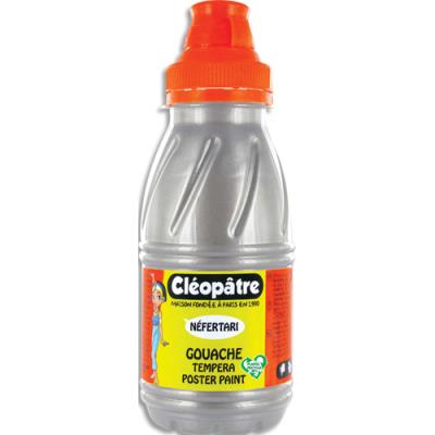 Pot de gouache Cleopatre Nefertari couleur argent - 250ml x 8 - dès 3 ans - avec pinceau et entonnoi