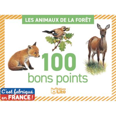 Boîte de 100 bons points Lito Diffusion thèmes animaux de la forêt