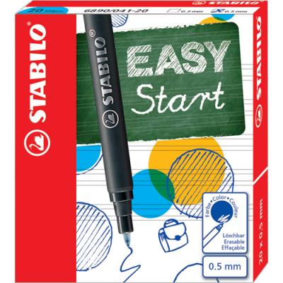 Boîte de 20 recharges Stabilo Roller EASYoriginal 0,5 mm - Encre bleue effaçable
