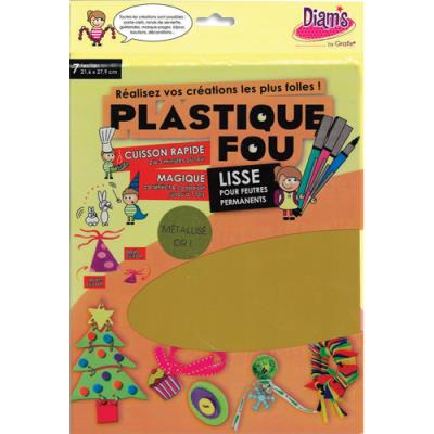 Pochette de 7 feuilles A4 de plastique dingue Oz International Diam's métallisé or