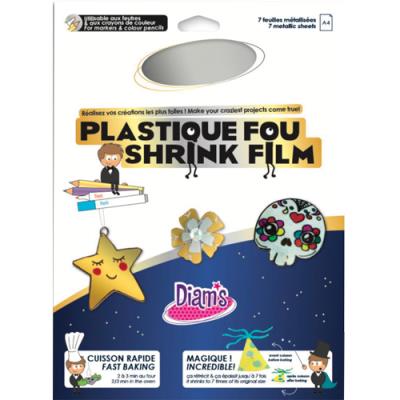 Pochette de 7 feuilles A4 de plastique dingue Oz International Diam's métallisé argent