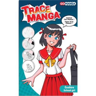 Pochoir Trace Manga Oz International pour apprendre à tracer aisément des personnages Manga Ecolière