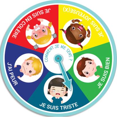 Roue des émotions simplifiée Oz International - 25 cm - Un outil pour verbaliser et partager ses émo