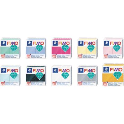 Lot de 10 pains 57 gr Fimo Graine Creative Effet Pierres Precieuses - coloris assortis - cuisson à 1