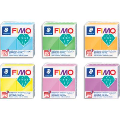 Lot de 6 pains 57 gr Fimo Graine Creative Effet Néon - coloris assortis - cuisson à 110 °C