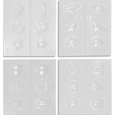 Lot de 4 moules Graine Creative - Plaques thermoformées de 3 moules en deux parties pour faire des g
