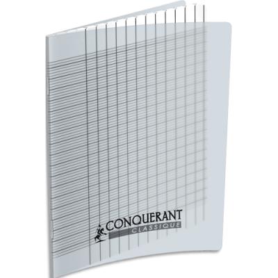 Cahier Conquerant - 17x22 cm - 96P - 90g - Seyès - 2,5mm - Polypro incolor - pour déficient visuels