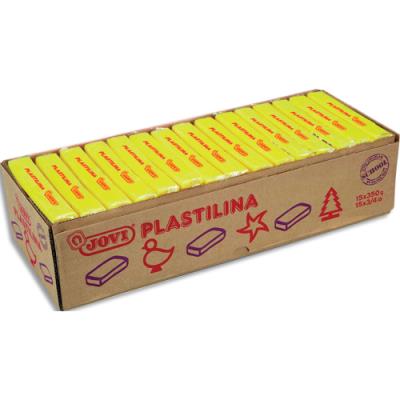 Boîte de 15 x 350 grammes de pâte à modeler végétale Jovi Plastilina couleur jaune