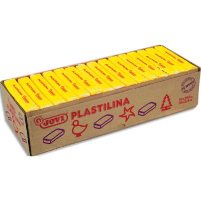 Boîte de 15 x 350 grammes de pâte à modeler végétale Jovi Plastilina couleur jaune foncé