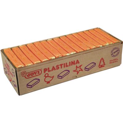 Boîte de 15 x 350 grammes de pâte à modeler végétale Jovi Plastilina couleur orange