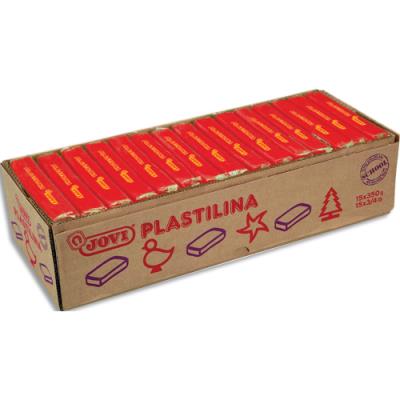 Boîte de 15 x 350 grammes de pâte à modeler végétale Jovi Plastilina couleur rouge