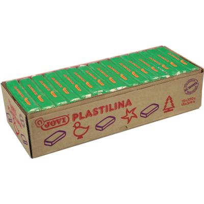 Boîte de 15 x 350 grammes de pâte à modeler végétale Jovi Plastilina couleur vert