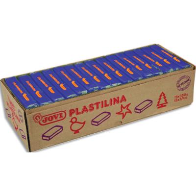 Boîte de 15 x 350 grammes de pâte à modeler végétale Jovi Plastilina couleur bleu foncé