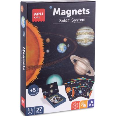 Jeu de société magnets système solaire Apli Kids - boîte de 27 pièces - pour apprendre le système so