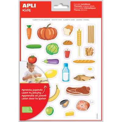 Pochette de 12 feuilles de gommettes Apli Kids sur la thématique des aliments sains