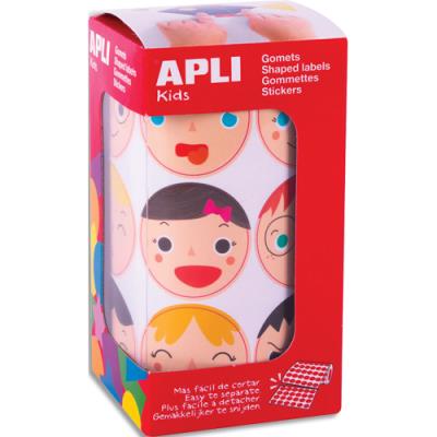 Boîte de 360 gommettes Apli Kids des émotions rondes - 33mm - en rouleau