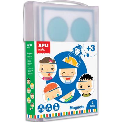 Boîte de 6 sets de magnets XXL Apli Kids pour apprendre les émotions