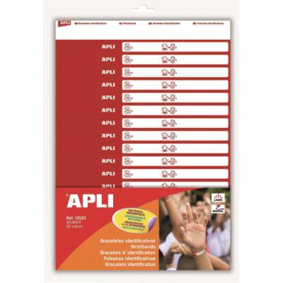 Boîte Apli Kids de 2 feuilles A4 pour imprimer 32 bracelets d'identification pour enfants