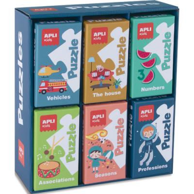 Boîte de 6 puzzles Apli Kids de 24 pièces chacun