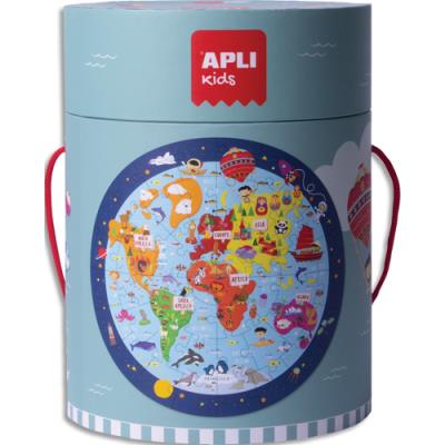 Puzzle circuclaire Apli Kids carte du monde de 48 pièces pour apprendre la géographie
