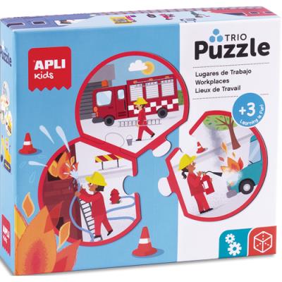 Puzzle de 24 pièces trio Apli Kids sur le thème des professions