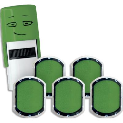 Boîte de 5 encriers Colop vert smooth pour tampon Nio Emoji