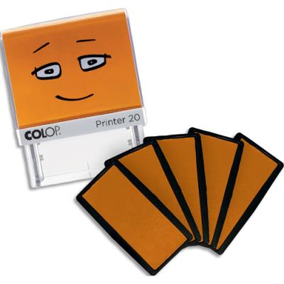Boîte de 5 encriers Colop orange shiny pour tampon Nio School