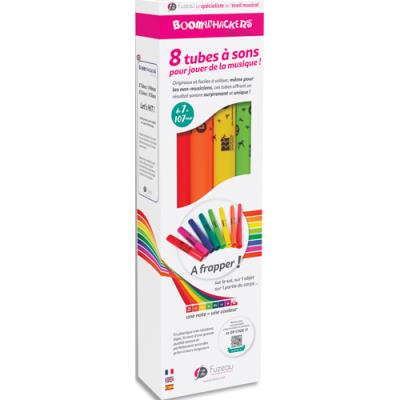 Pack 8 boomwackers Fuzeau 8 notes DO3 à DO4, tubes colorés accordés à une note, à partir de 4 ans