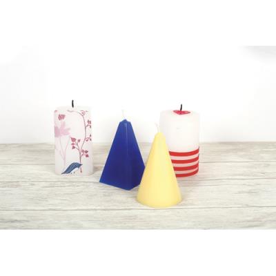 Lot de 4 moules en plastique cristal pour fabriquer des bougies + 1m de mèche coton