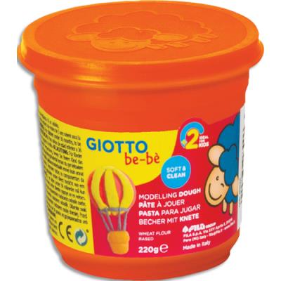 Pot de 220 grammes de pâte à jouer Giotto couleur orange, livré par lot de 8