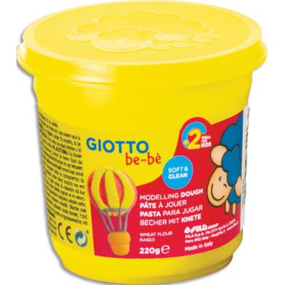 Pot de 220 grammes de pâte à jouer Giotto couleur jaune, livré par lot de 8