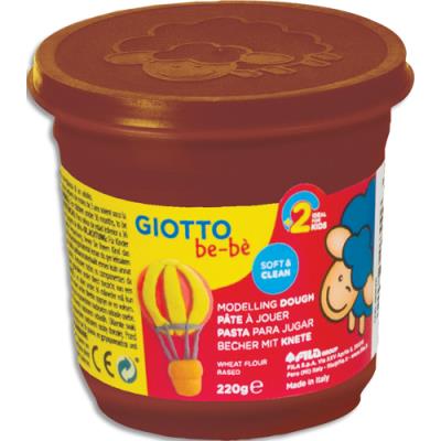 Pot de 220 grammes de pâte à jouer Giotto couleur marron, livré par lot de 8
