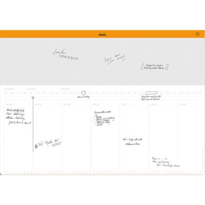 Semainier entoilé Clairefontaine Rhodia - A2 (42x59,4 cm) - 30 feuillets encollés