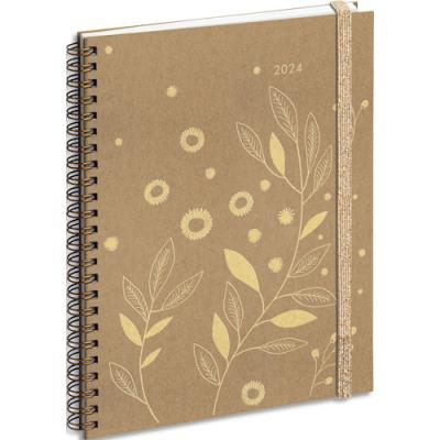 Semainier de bureau Exacompta VEGETAL - 14 x 18 cm - spiralé - Semainier pratic - coloris kraft