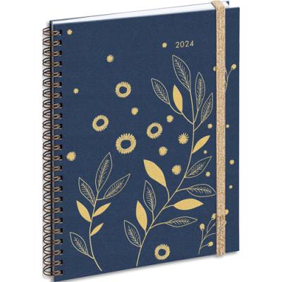 Semainier de bureau Exacompta VEGETAL - 14 x 18 cm - spiralé - Semainier pratic - coloris bleu