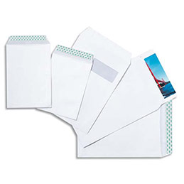 Pochettes blanches auto-adhésives - format C4 229x324 mm - 90g - boîte de 250