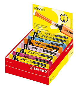 Boite de 20 recharges assorties pour surligneur Stabilo Boss Original