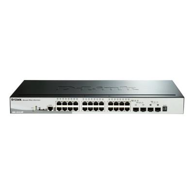 D-Link DGS 1510-28P - Commutateur - C3 - intelligent - 24 x 10/100/1000 (PoE+) + 2 x Gigabit SFP + 2
