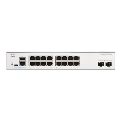 Cisco Catalyst 1300-16T-2G - Commutateur - C3 - Géré - 16 x 10/100/1000Base-T + 2 x Gigabit Ethernet