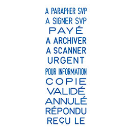 Tampon Trodat 12 formules en un seul tampon - Encrage automatique bleu rechargeable